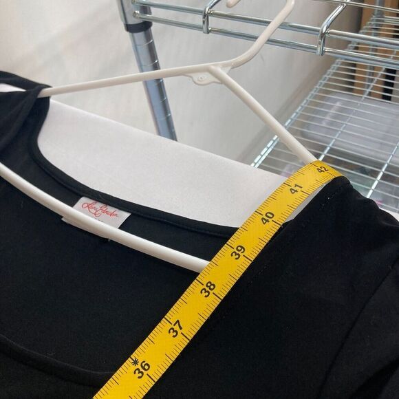 Leona Edmiston Frocks Women's Black Midi Dress Size M Office Goth Witchy Career - Picture 11 of 11